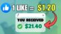 LIKE 1 VIDEO & EARN $1.20! (100% FREE) | Make Money Online 2024