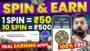 Spin Earning App 2024 | Online Earning App Without Investment | Spin and Earn Money | Earning App