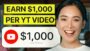 EARN $1,000 PER VIDEO WATCHED! (Make Money Online 2024)